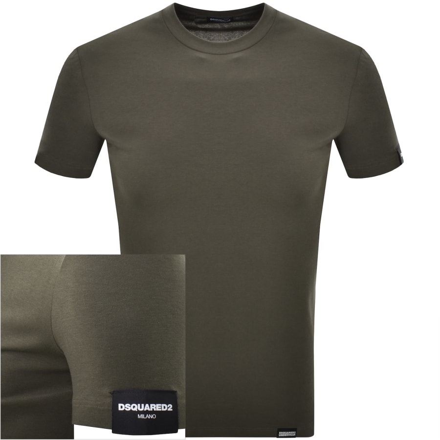【送料&関税込】Dsquared2 Green Crew-neck T-shirt With Logo DSQUARED2 Logo Milano T Shirt Green | Mainline Menswear